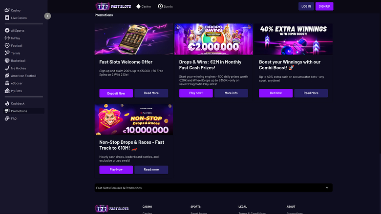 Fast Slots Casino — Promotions page