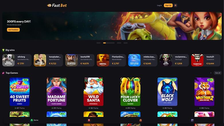 FastBet Casino — Homepage