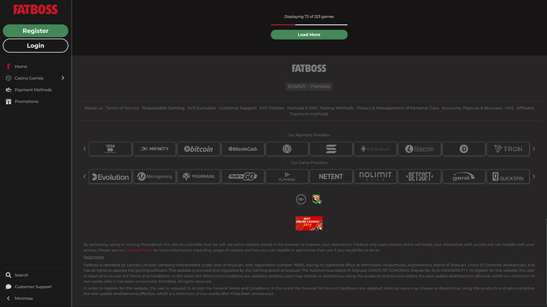 FatBoss Casino — Games by studio