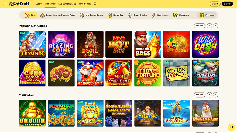 FatFruit Casino — Games lobby