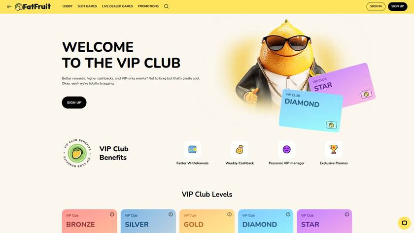 FatFruit Casino — VIP section