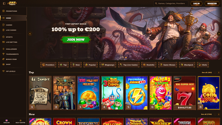 FatPirate Casino — Homepage