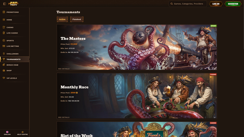 FatPirate Casino — Tournaments