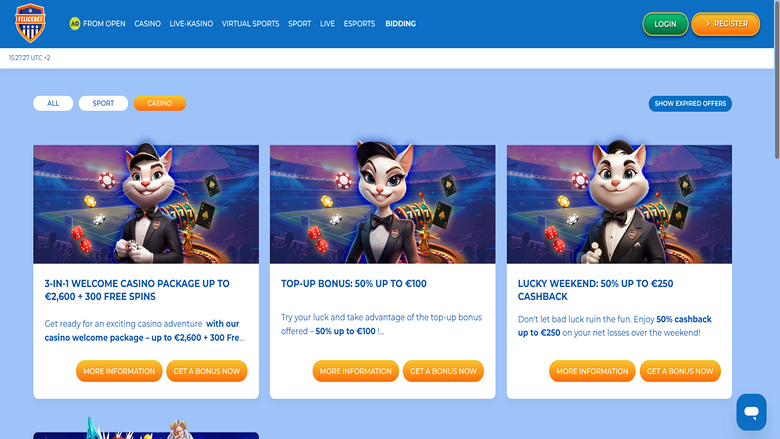 Felicebet Casino — Promotions page