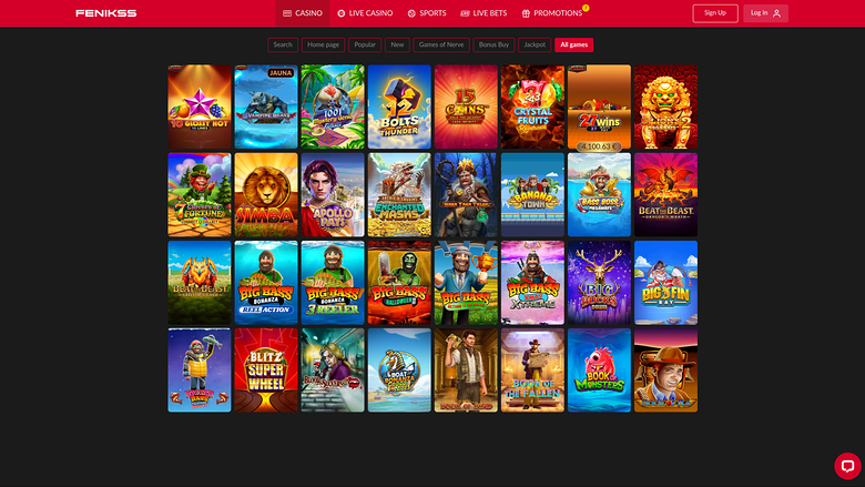 Fenikss Casino — Games lobby