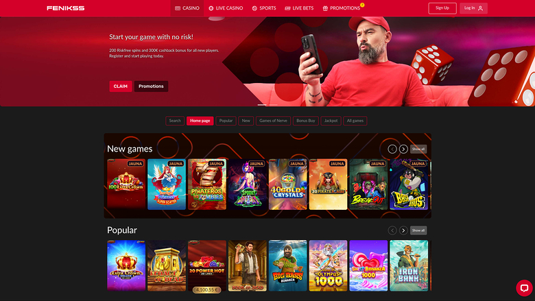 Fenikss Casino — Homepage