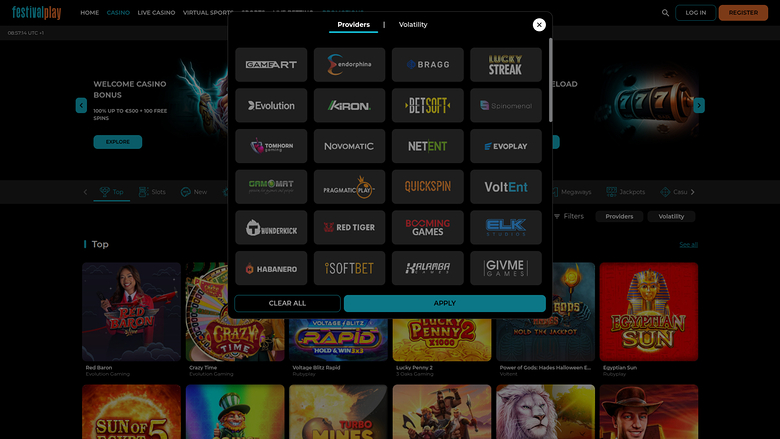 Festival Play Casino — Games by studio