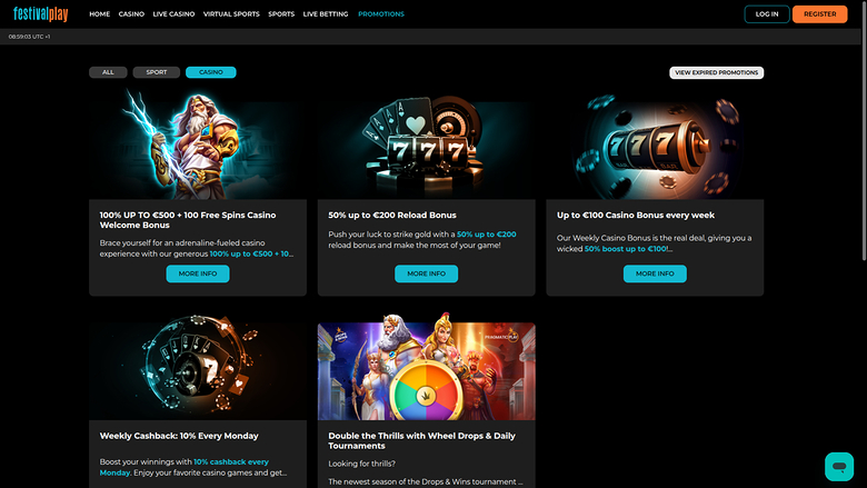 Festival Play Casino — Promotions page
