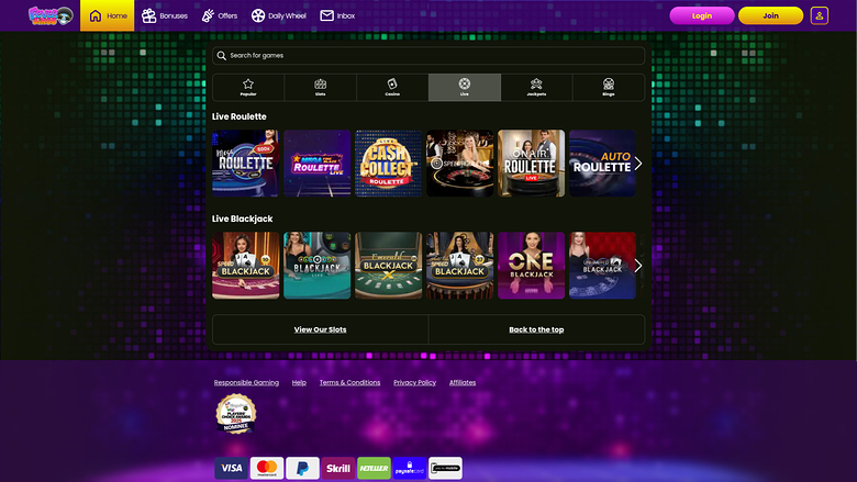 Fever Bingo Casino — Live dealer lobby