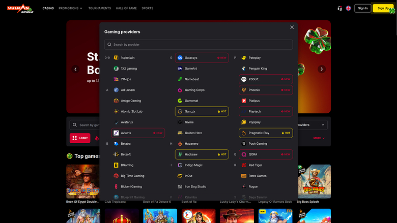 FieryPlay Casino — Games by studio