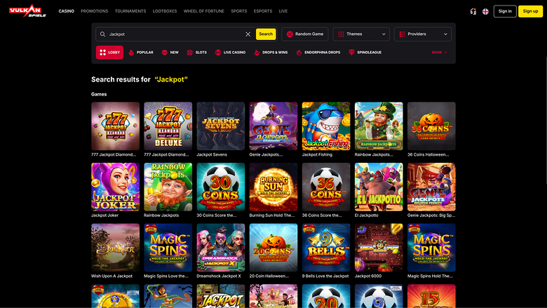 FieryPlay Casino — Jackpot games