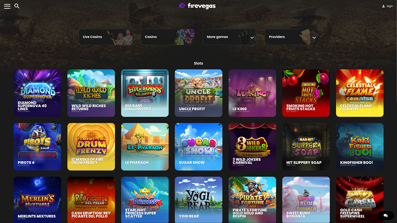 Fire Vegas — Games lobby