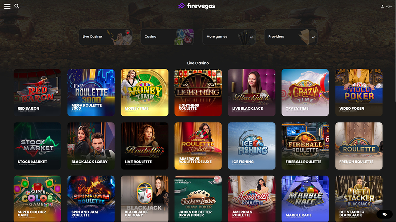 Fire Vegas — Live dealer lobby