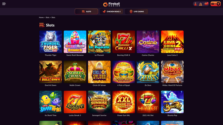 Fireball Casino — Games lobby