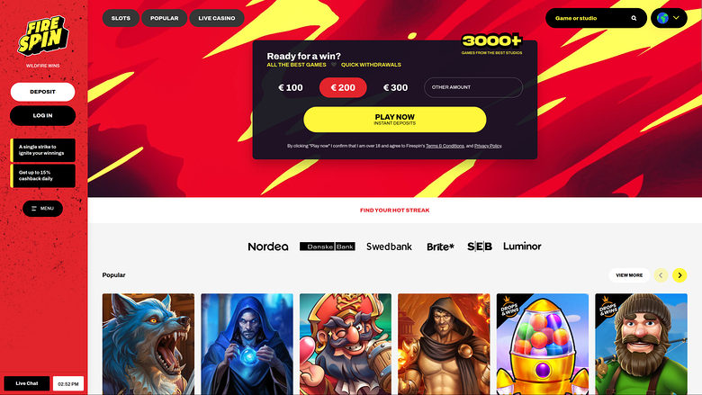 Firespin Casino — Homepage