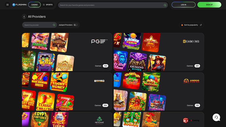 Flagman Casino — Games by studio