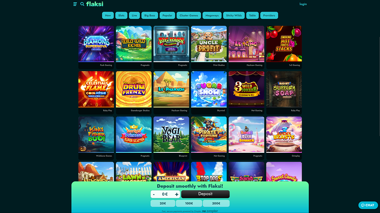 Flaksi — Games lobby