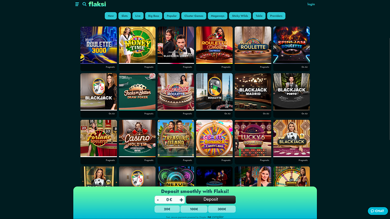 Flaksi — Live dealer lobby