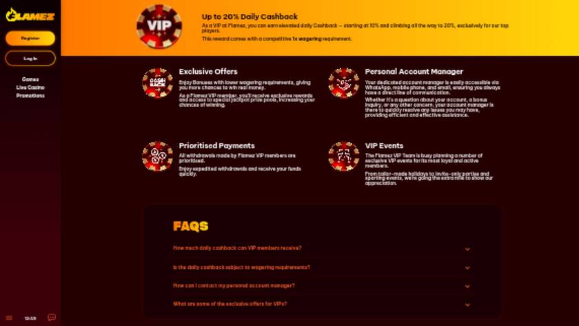 Flamez Casino — VIP section