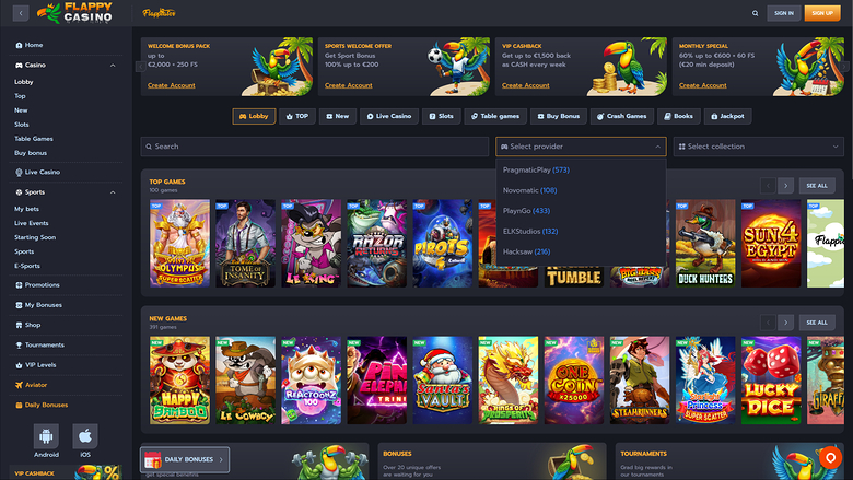 Flappy Casino — Games by studio