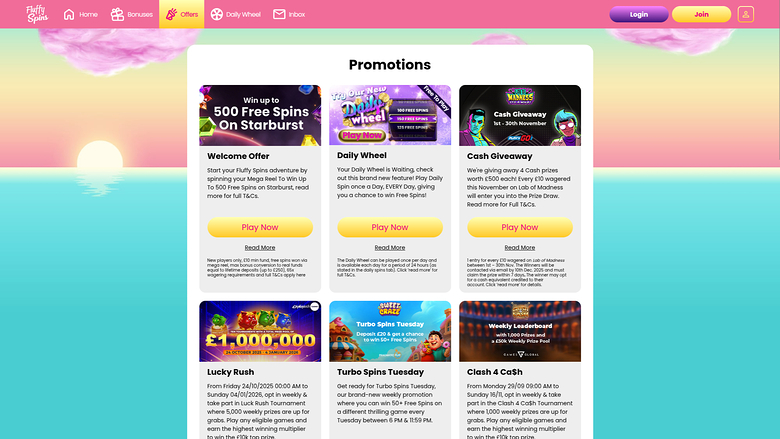 Fluffy Spins Casino — Promotions page
