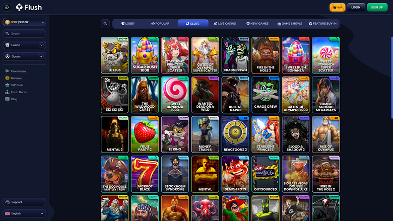 Flush — Games lobby