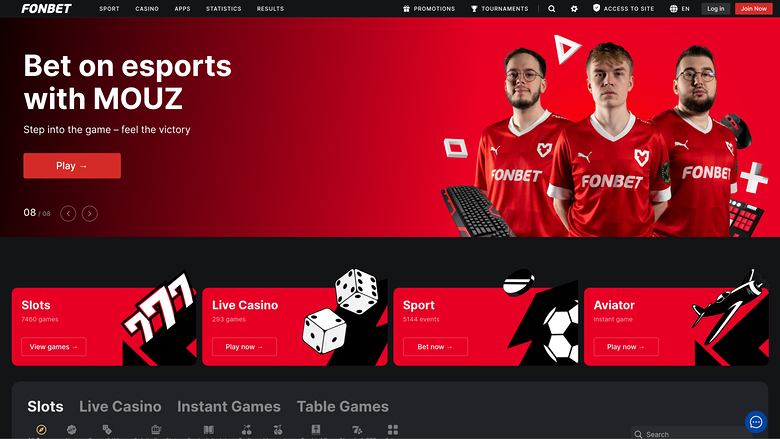 Fonbet Casino — Homepage