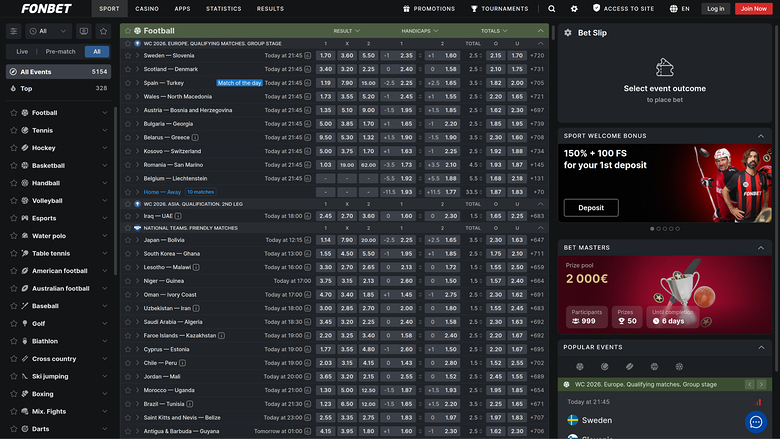 Fonbet Casino — Sportsbook