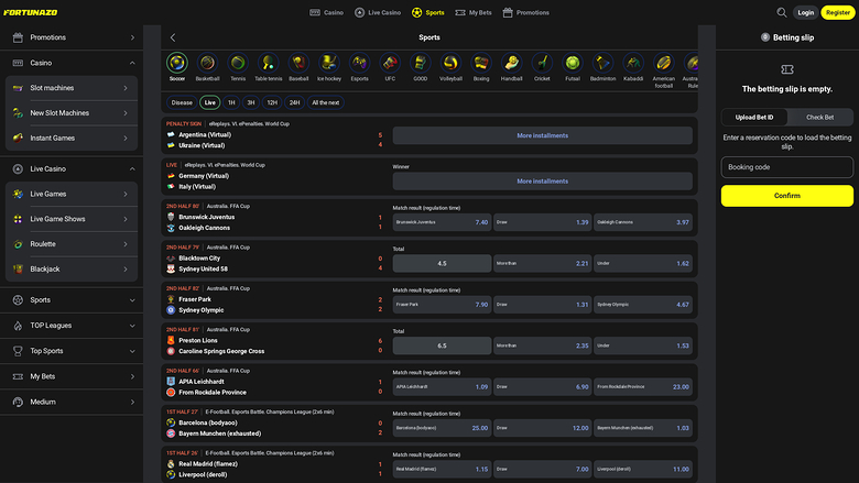 Fortunazo Casino — Sportsbook