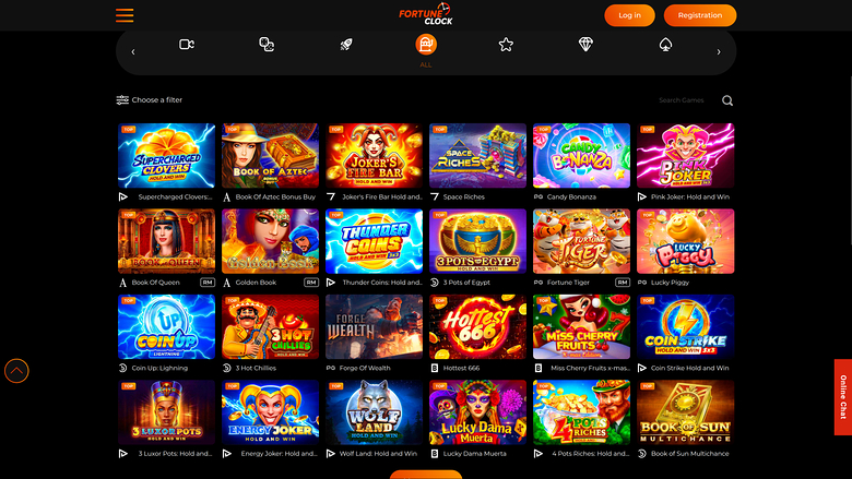 Fortune Clock Casino — Games lobby