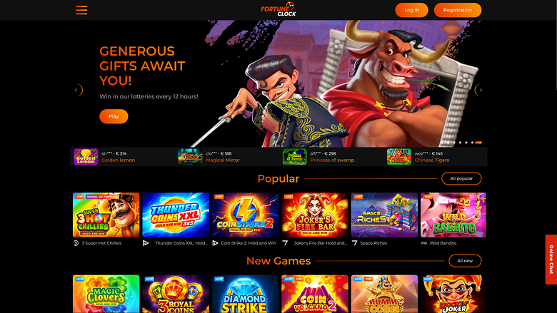 Fortune Clock Casino — Homepage
