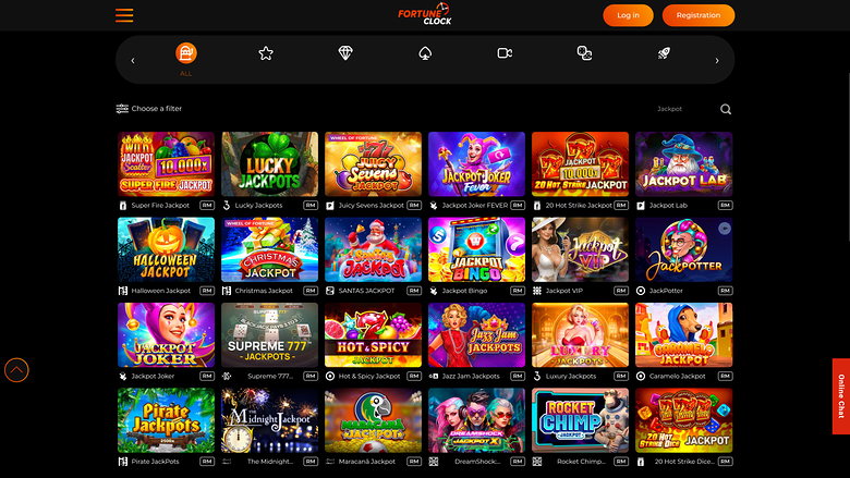 Fortune Clock Casino — Jackpot games
