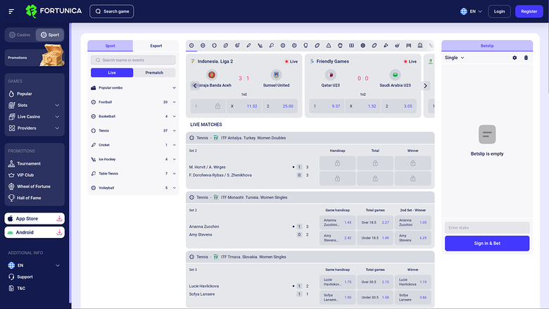 Fortunica Casino — Sportsbook
