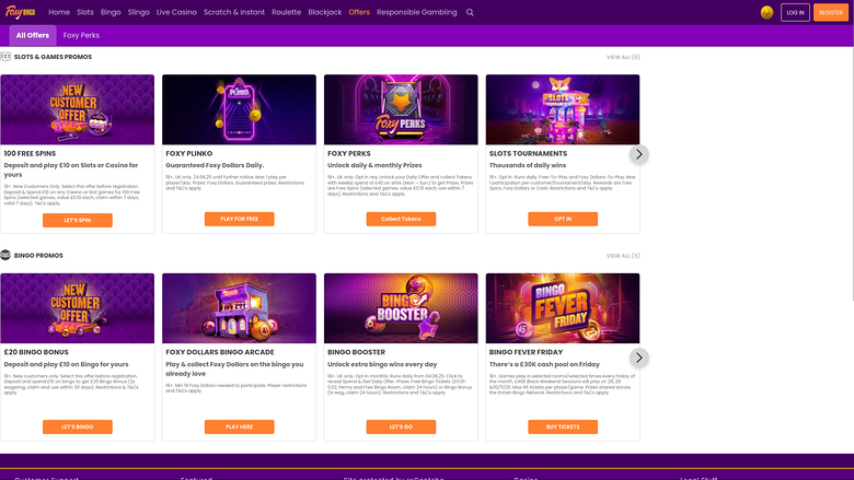 Foxy Games Casino — Promotions page