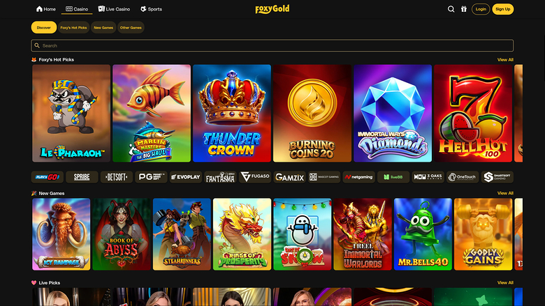 FoxyGold Casino — Games lobby