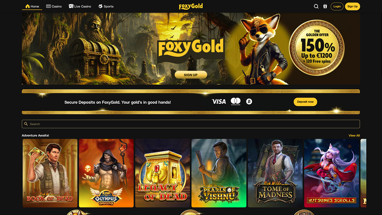 FoxyGold Casino — Homepage