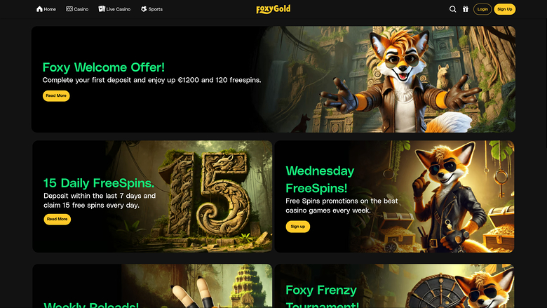 FoxyGold Casino — Promotions page
