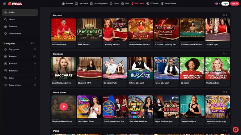 Fragabet Casino — Live