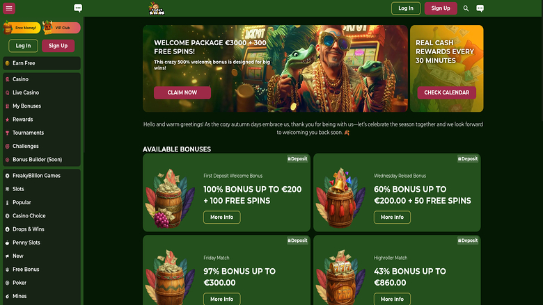 FreakyBillion Casino — Promotions page