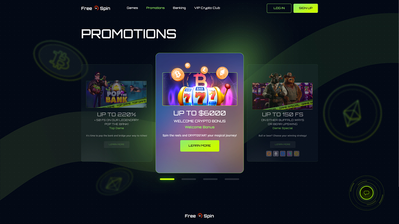 Free Spin Casino — Promotions page