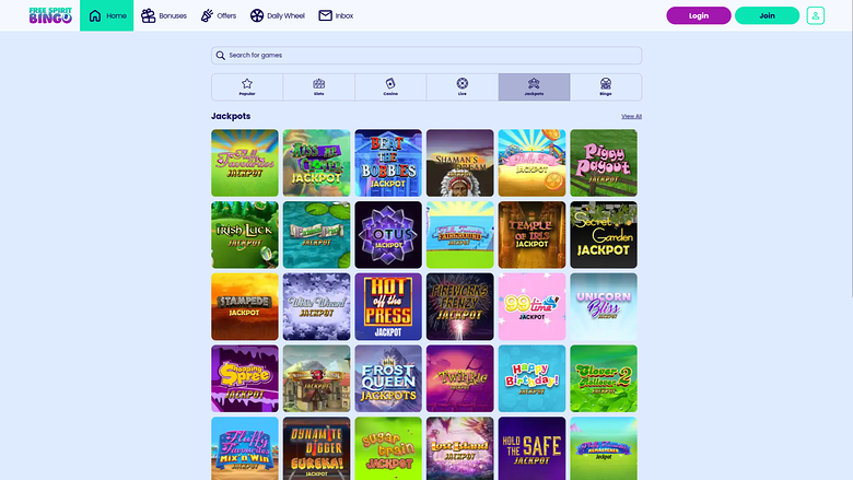 Free Spirit Bingo — Jackpot games