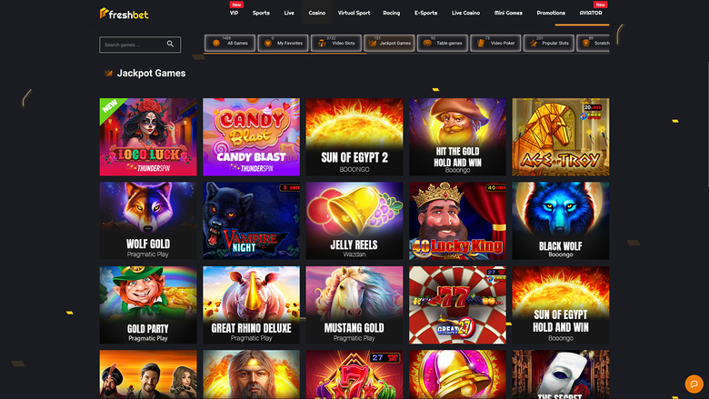 Fresh Bet Casino — Jackpot games