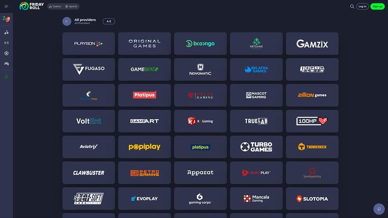 FridayRoll Casino — Games by studio