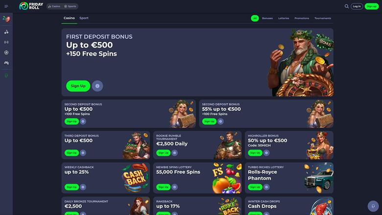 FridayRoll Casino — Promotions page
