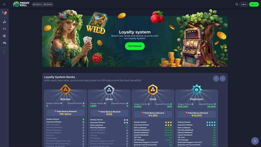 FridayRoll Casino — VIP section
