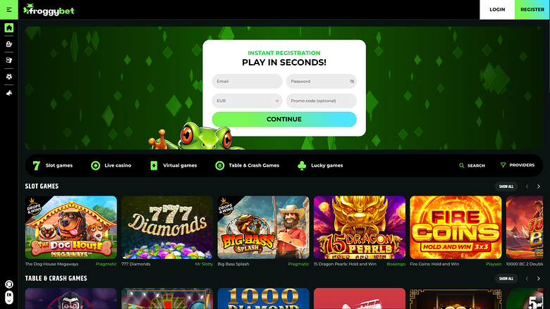 Froggybet Casino — Homepage