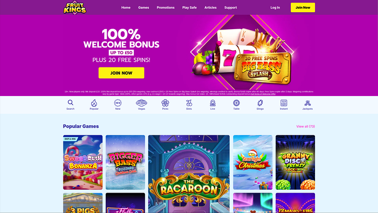 FruitKings Casino — Homepage