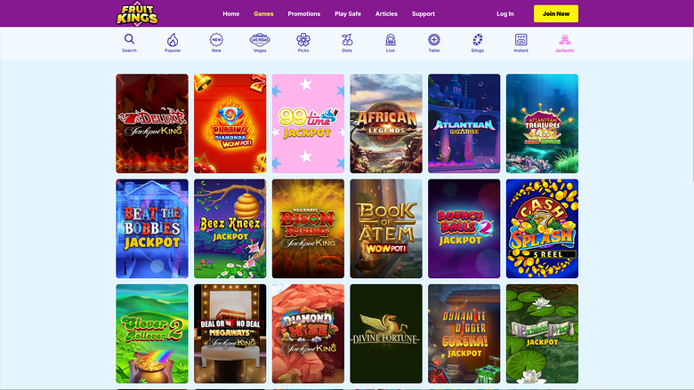 FruitKings Casino — Jackpot games