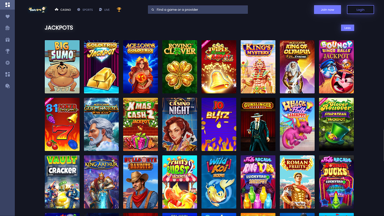 Fruity King Casino — Jackpot games
