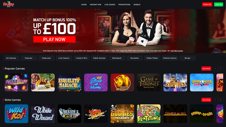 Fruity Wins Casino — Homepage